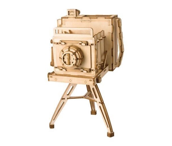 RoboTime dřevěné 3D puzzle Historický fotoaparát