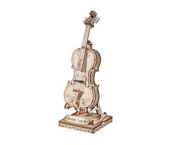 RoboTime dřevěné 3D puzzle Violoncello
