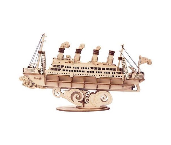 RoboTime dřevěné 3D puzzle Zaoceánský parník