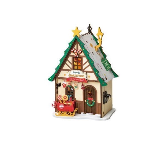 RoboTime Miniatura domečku Svítící vánoční dům