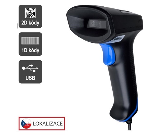 Virtuos CCD 2D čtečka Virtuos HT-851A, USB, bez stojánku, černá