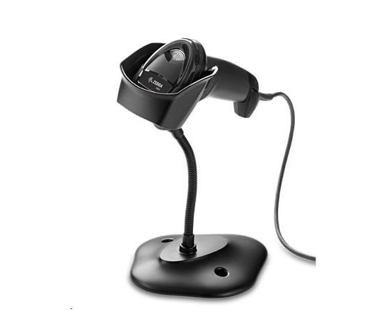 POŠKOZENÝ OBAL - Zebra čtečka DS2208, 2D čtečka čarového kódu, KIT, black, USB-HID + stojan