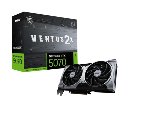 BAZAR - MSI VGA NVIDIA GeForce RTX 5070 12G VENTUS 2X OC, RTX 5070, 12GB GDDR7, 3xDP, 1xHDMI - Po opravě (Bez příšlušens