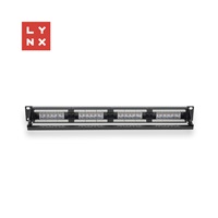 BAZAR - LYNX 19" patch panel  24-port, UTP Cat6, 50µ, nestíněný, černý - POŠKOZENÝ OBAL