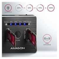 BAZAR AXAGON ADSA-M2C, USB-C 3.2 Gen 2 -  2x M.2 NVMe SSD CLONE MASTER dokovací stanice - ROZBALENO