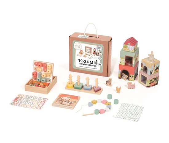 BAZAR - Sada montessori hraček pro děti od 1,5 roku (19–24 měsíců) - edukativní box - Poškozený obal (Komplet)