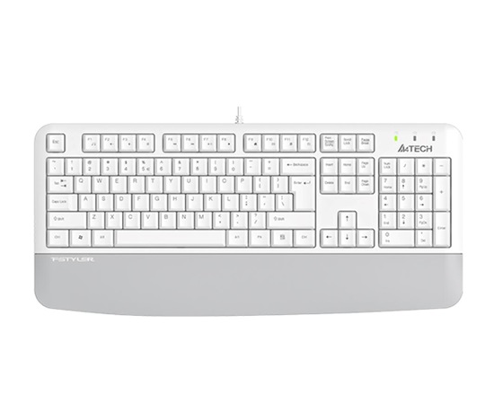 A4tech FK20, multimediální kancelářská klávesnice, CZ/US, USB, bílá