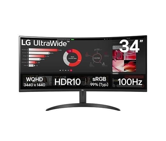 BAZAR - LG MT VA LED 34" 34WR50QK - VA panel, 3440x1440, 2xHDMI, DP, prohnutý - Poškozený obal (Komplet)