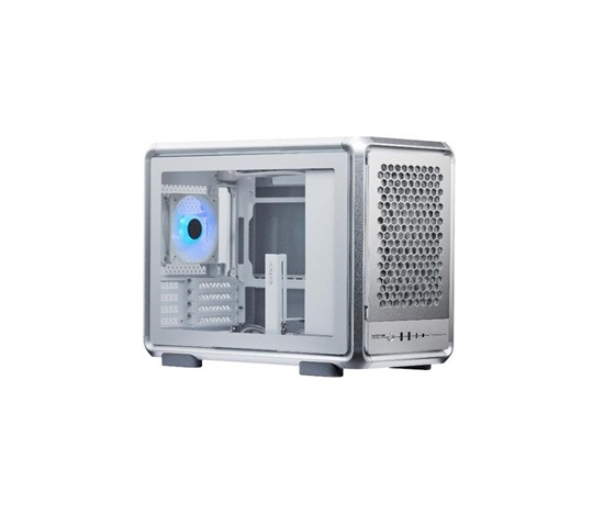 Cooler Master case MasterFrame 400 Mesh Silver, mATX, Průhledná bočnice, 1x 120 mm ARGB Fan, Střibrná