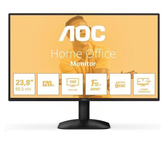 BAZAR - AOC MT 23,8" 24B31H - 1920x1080,IPS,120Hz,D-Sub,1xHDMI - Rozbaleno (Komplet)