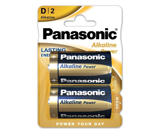BAZAR - PANASONIC Alkalické baterie Alkaline Power LR20APB/2BP D 1,5V (Blistr 2ks) - Poškozený obal (Komplet)