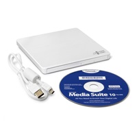BAZAR - HITACHI LG - externí mechanika DVD-W/CD-RW/DVD±R/±RW/RAM GP60NW60, Slim, White, box+SW - Poškozený obal (Komplet