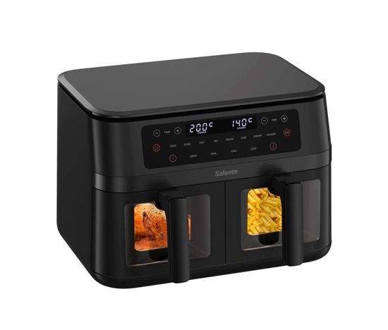 Salente DoubleAir, duální horkovzdušná fritéza, 11 l, černá