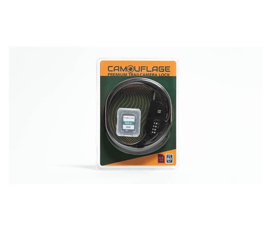 Camouflage zámek proti krádeži + 64GB SD