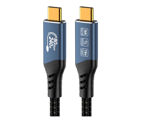 PREMIUMCORD Kabel USB4™ Version2.0 80Gbps 16K@60Hz 240W Thunderbolt 3 a 4 kabel 0,8m