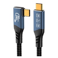 PREMIUMCORD Kabel USB4™ Version2.0 80Gbps 16K@60Hz 240W Thunderbolt 3 a 4 kabel zahnutý 1m