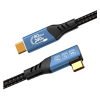PREMIUMCORD Kabel USB4™ Version2.0 80Gbps 16K@60Hz 240W Thunderbolt 3 a 4 kabel zahnutý 1m