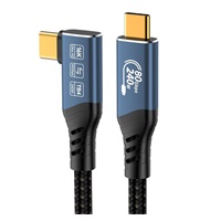 PREMIUMCORD Kabel USB4™ Version2.0 80Gbps 16K@60Hz 240W Thunderbolt 3 a 4 kabel zahnutý 1,5m