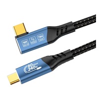 PREMIUMCORD Kabel USB4™ Version2.0 80Gbps 16K@60Hz 240W Thunderbolt 3 a 4 kabel zahnutý 1,5m