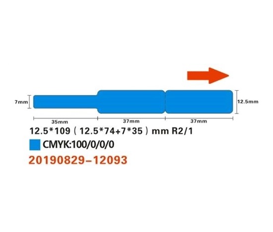 Niimbot štítky na kabely RXL 12,5x109mm 60ks Blue pro D11 a D110