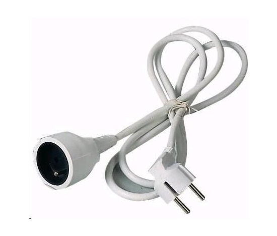 PREMIUMCORD Prodlužovací přívod 230V 1m, 1 zásuvka (M/F) bílá