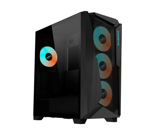 BAZAR GIGABYTE case GB-C301G V2, Mid Tower, 1xUSB-C 3.2, 2xUSB 3.0, ARGB Hub, 4x 120mm ARGB Fan, černá (POŠKOZENÝ OBAL)