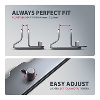 AXAGON STND-VG, vertikální hliníkový stojan pro notebooky 10"-17.3, nastavitelný rozestup, šedý