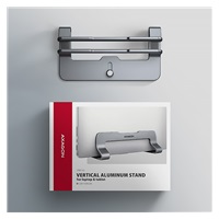 AXAGON STND-VG, vertikální hliníkový stojan pro notebooky 10"-17.3, nastavitelný rozestup, šedý