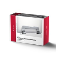 AXAGON STND-VG, vertikální hliníkový stojan pro notebooky 10"-17.3, nastavitelný rozestup, šedý
