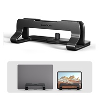 AXAGON STND-VB, vertikální hliníkový stojan pro notebooky 10"-17.3, nastavitelný rozestup, černý