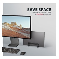 AXAGON STND-VB, vertikální hliníkový stojan pro notebooky 10"-17.3, nastavitelný rozestup, černý