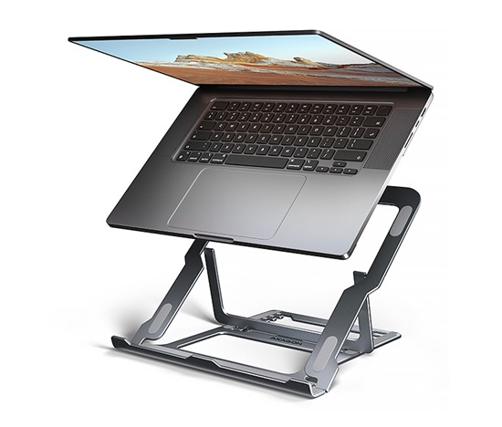 AXAGON STND-LAG, hliníkový stojan pro notebooky 10"-17.3", nastavitelná výška, šedý
