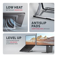 AXAGON STND-LAG, hliníkový stojan pro notebooky 10"-17.3", nastavitelná výška, šedý