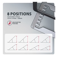 AXAGON STND-LAG, hliníkový stojan pro notebooky 10"-17.3", nastavitelná výška, šedý