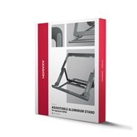 AXAGON STND-LAG, hliníkový stojan pro notebooky 10"-17.3", nastavitelná výška, šedý