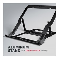 AXAGON STND-LAB, hliníkový stojan pro notebooky 10"-17.3", nastavitelná výška, černý