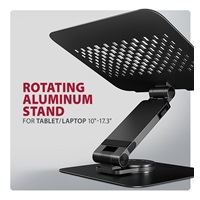 AXAGON STND-LRB, hliníkový stojan pro notebooky 10"-17.3" s nastavitelnou výškou, úhlem a 360° rotací, černý