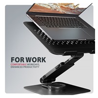 AXAGON STND-LRB, hliníkový stojan pro notebooky 10"-17.3" s nastavitelnou výškou, úhlem a 360° rotací, černý