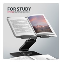 AXAGON STND-LRB, hliníkový stojan pro notebooky 10"-17.3" s nastavitelnou výškou, úhlem a 360° rotací, černý
