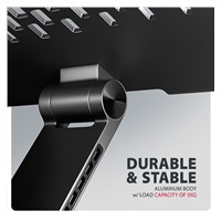 AXAGON STND-LRB, hliníkový stojan pro notebooky 10"-17.3" s nastavitelnou výškou, úhlem a 360° rotací, černý