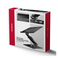 AXAGON STND-LRB, hliníkový stojan pro notebooky 10"-17.3" s nastavitelnou výškou, úhlem a 360° rotací, černý