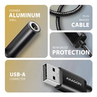 AXAGON ADA-HA, USB-A na 3.5mm jack Hi-Res DAC audio adaptér, 384kHz/32bit, stereo