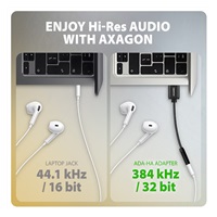 AXAGON ADA-HA, USB-A na 3.5mm jack Hi-Res DAC audio adaptér, 384kHz/32bit, stereo