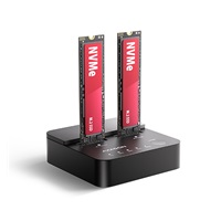 AXAGON ADSA-M2C22L, USB-C 20Gbps dokovací stanice pro 2× M.2 NVMe SSD s funkcí klonování