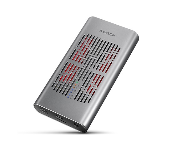 AXAGON EEM2-20GD, USB-C 20Gbps externí box pro dva M.2 NVMe SSD s funkcí klonování