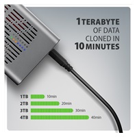 AXAGON EEM2-20GD, USB-C 20Gbps externí box pro dva M.2 NVMe SSD s funkcí klonování