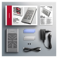 AXAGON EEM2-20GD, USB-C 20Gbps externí box pro dva M.2 NVMe SSD s funkcí klonování