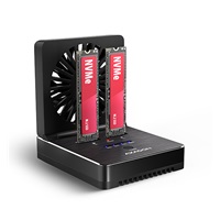 AXAGON ADSA-M2C22, USB-C 20Gbps dokovací stanice pro 2× M.2 NVMe/SATA SSD s funkcí klonování