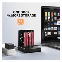 AXAGON ADSA-M2C44, USB4 dokovací stanice pro 4× M.2 NVMe SSD s funkcí klonování