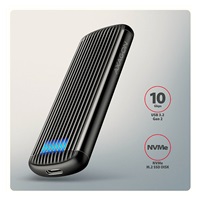 AXAGON EEM2-SC, USB-C 10Gbps externí box pro M.2 NVMe SSD, bezšroubový, žebrovaný hliník